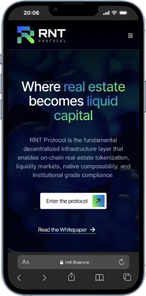 rnt.finance en un iPhone